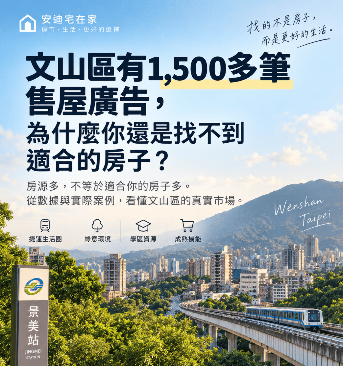文山區有1,500多筆售屋廣告，為什麼你還是找不到適合的房子？